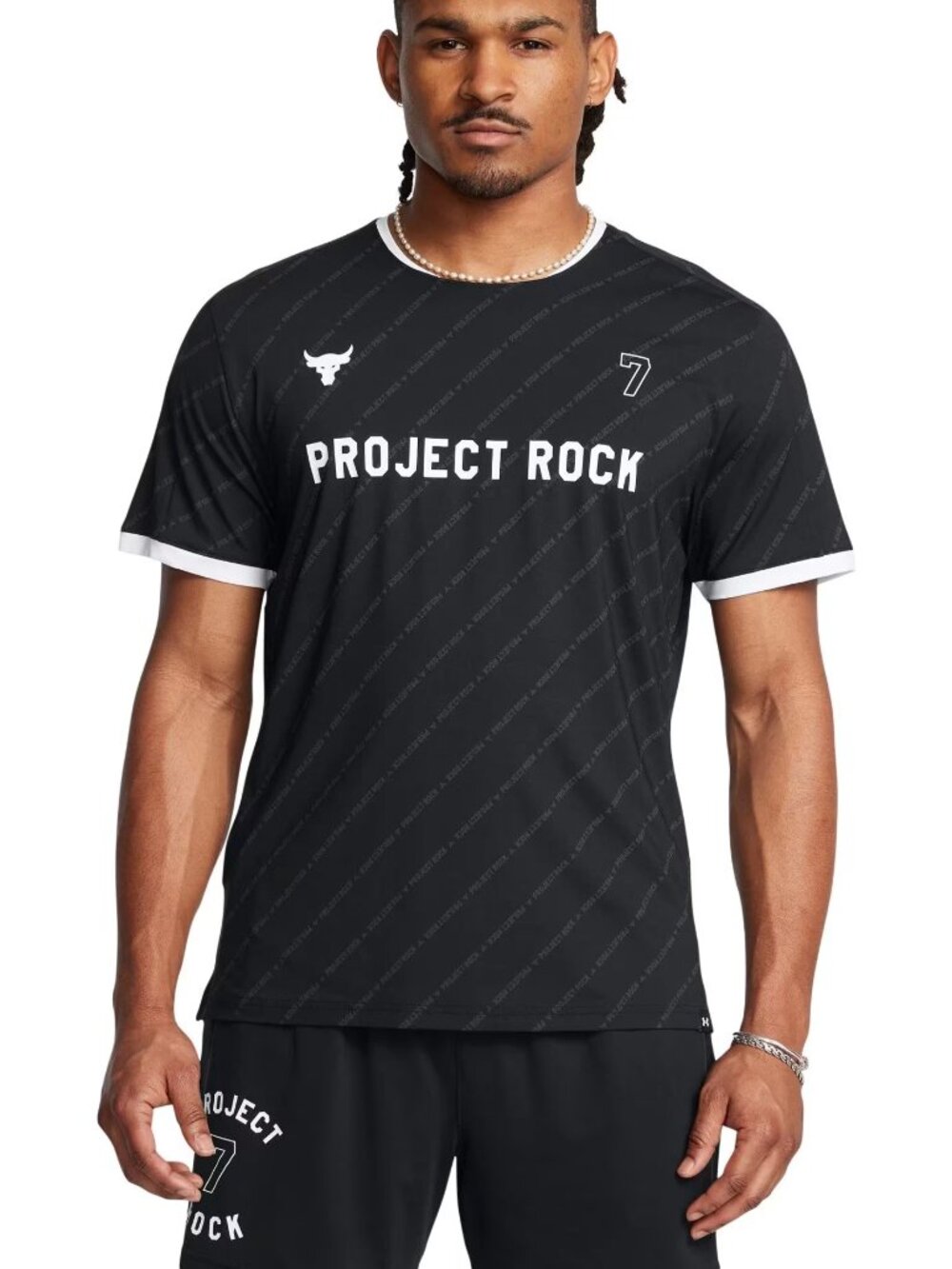 Under Armour Project Rock Men’s Rugby Short Sleeve Top Shirt Black, Size Large